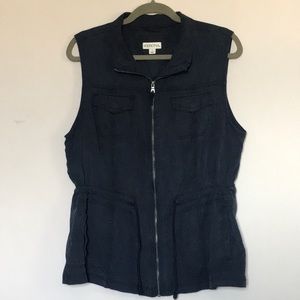 Super soft navy blue zip up Merona utility vest L